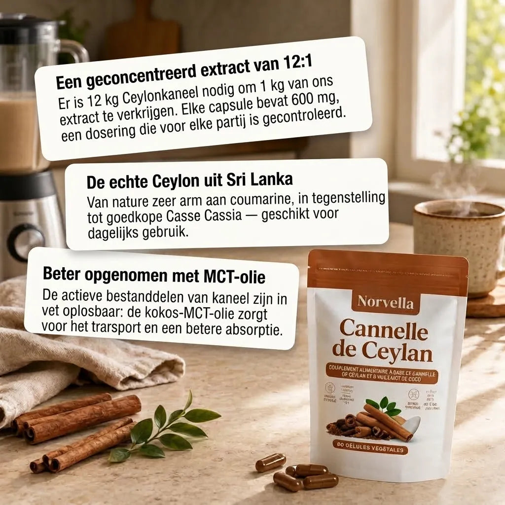 Ceylon-kaneel 12:1 + MCT-olie | Norvella